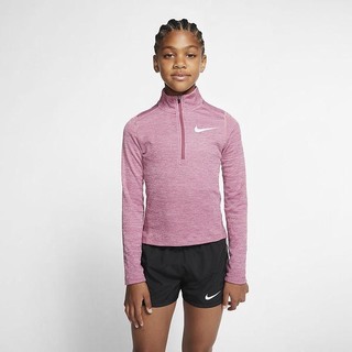 Top Nike Maneca Lunga 1/2-Zip Running Fete Roz | XVCS-38259